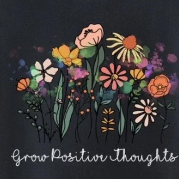 Grow Positive Thoughts Tee, Floral T-shirt - Picture 2 of 4